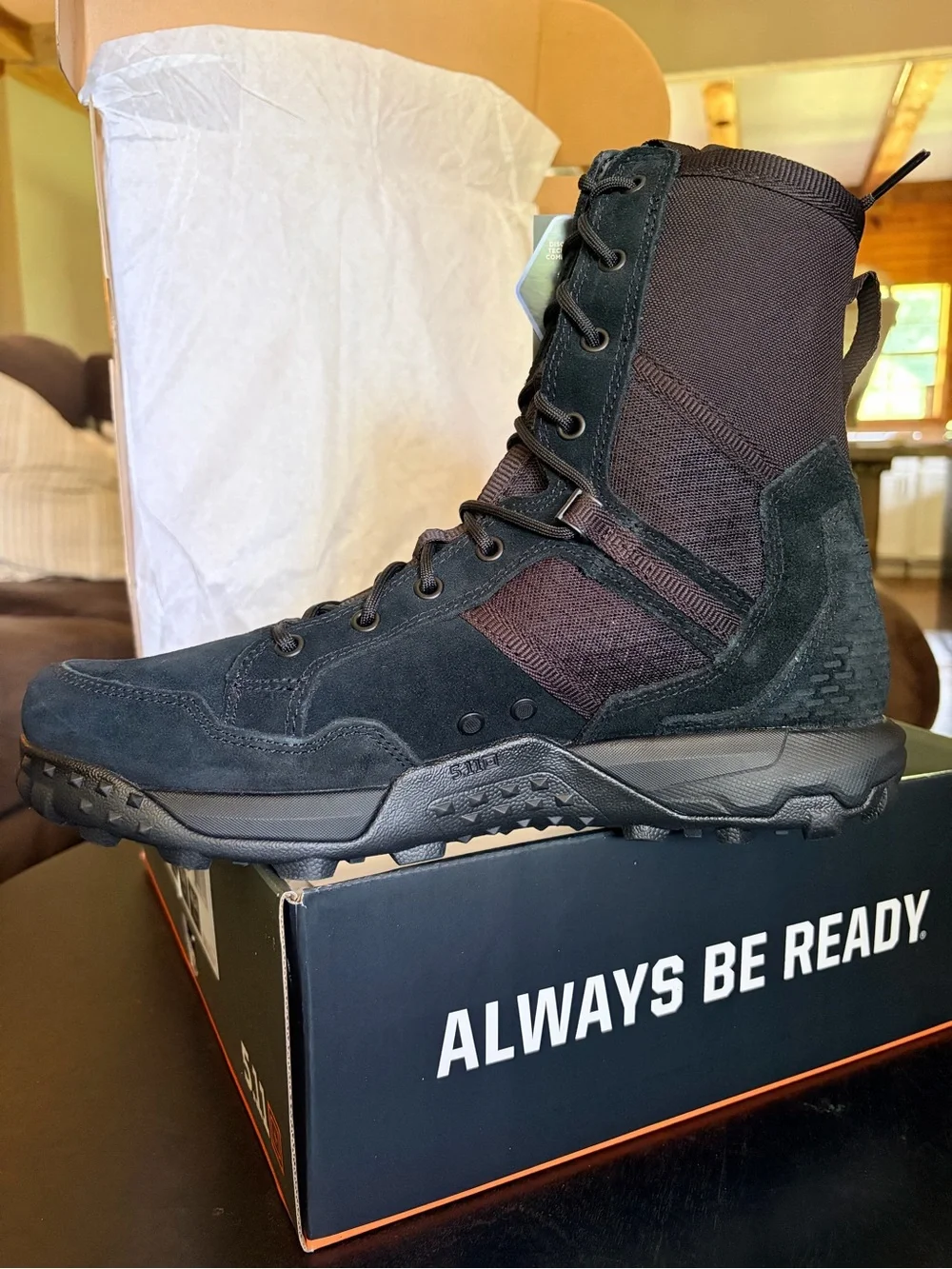 5.11 Tactical Men's Black Lace-Up Side-Zip Duty Boot